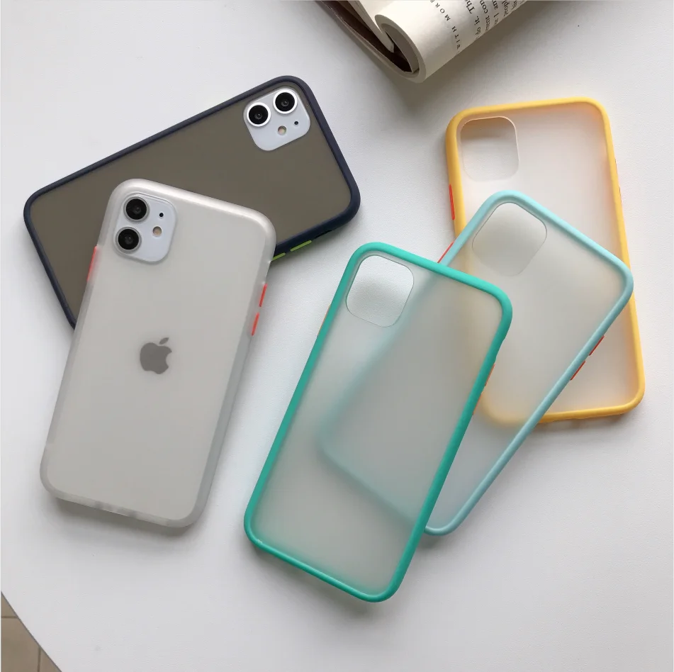 Для iPhone 11 Pro Max XR XS 6 6S 8 7 PlusSimple Матовый Бампер чехол для телефона противоударный ТПУ