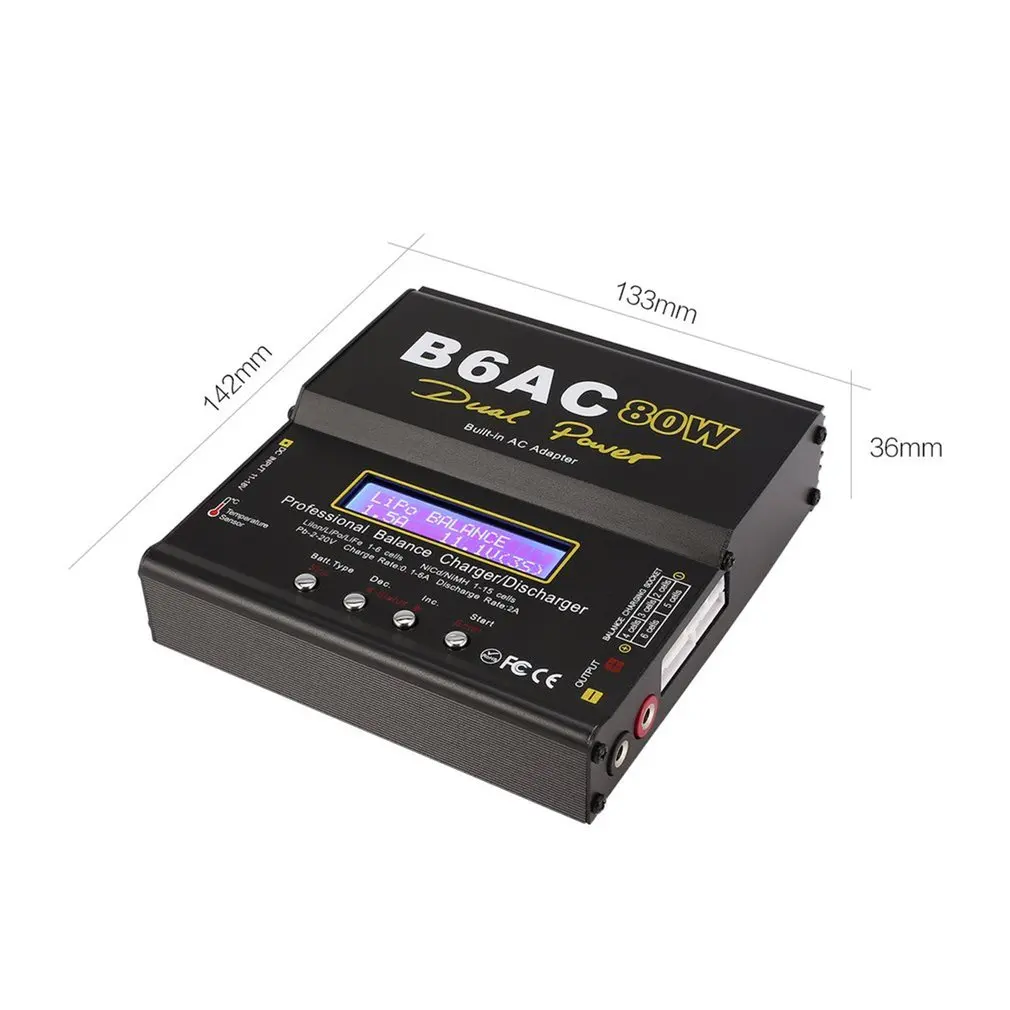 

iMAX B6/6AC EU/US 80W 6A Lipo NiMh Li-ion Ni-Cd RC Balance Charger10W 2A Discharger with15V/6A AC/DC Adapter forRC Model Battery