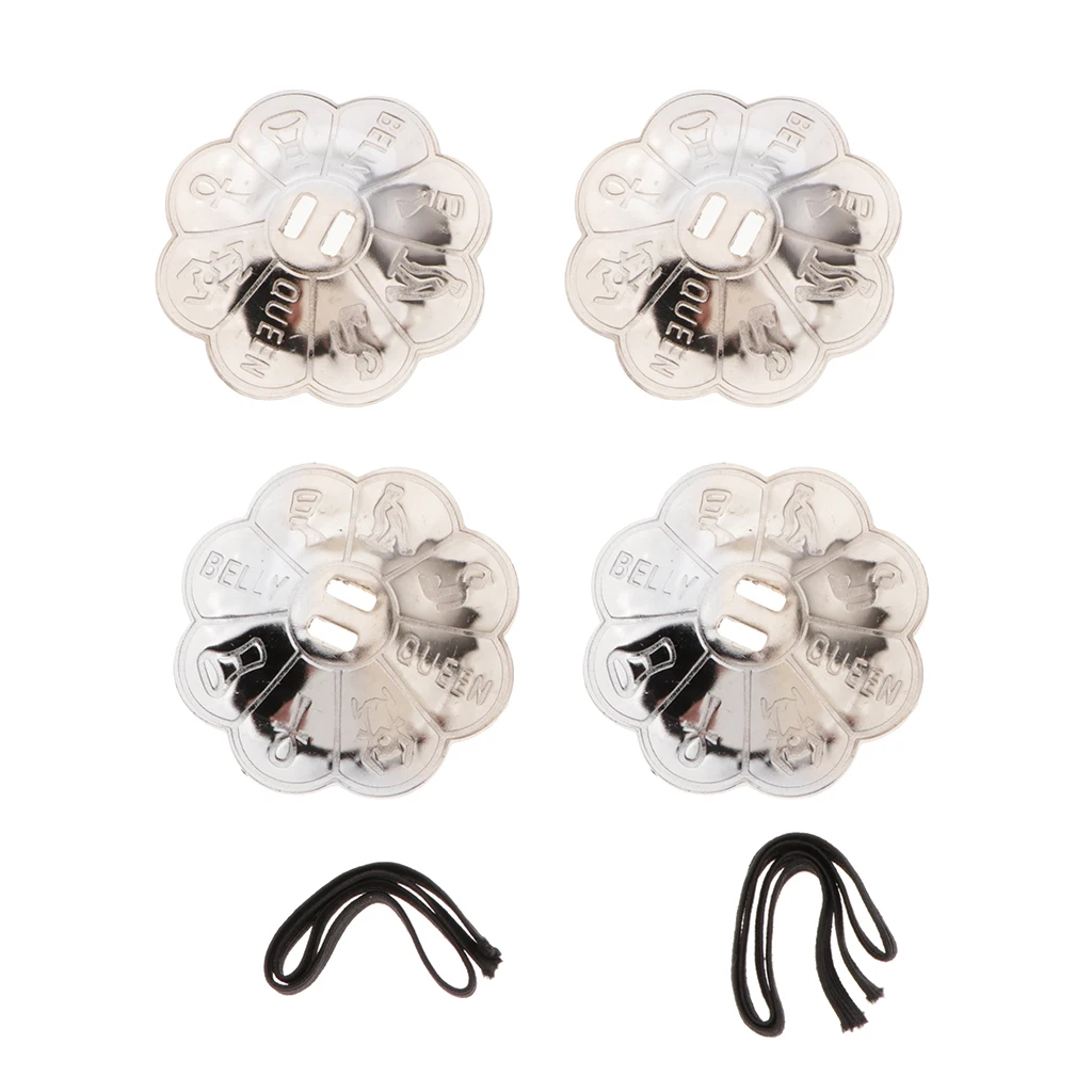 4x цветок Форма живота Танцы тарелки пальчиковые Чистая латунь танцевальная