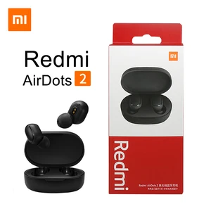original xiaomi redmi airdots 2 tws earphone true wireless 5 0 stereo bass with mic handsfree earbuds xiomi headphones free global shipping