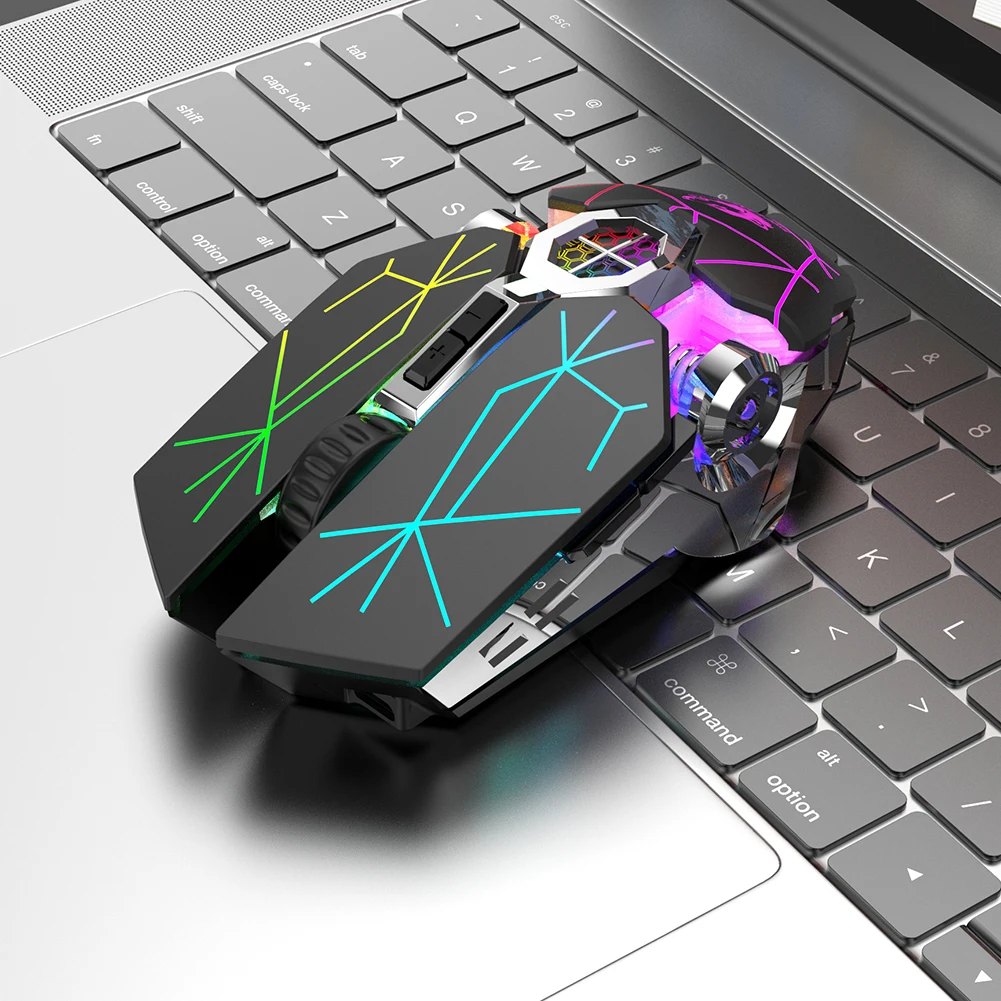 

Беспроводная игровая мышь X13 2,4G, 6 кнопок, 2400DPI, USB, перезаряжаемая беспроводная эргономичная оптическая мышь для геймерского компьютера, ПК