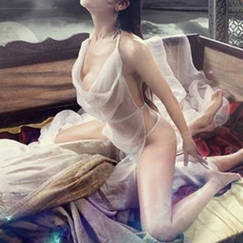 

Прозрачный сексуальный комплект нижнего белья горячий эротический топ + стринги Женское нижнее белье Babydoll