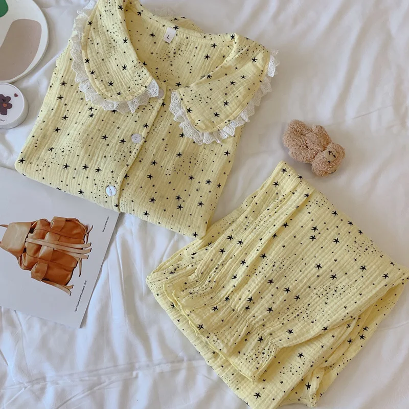 Пижамный комплект для беременных хлопковый кардиган послеродовой матери + брюки