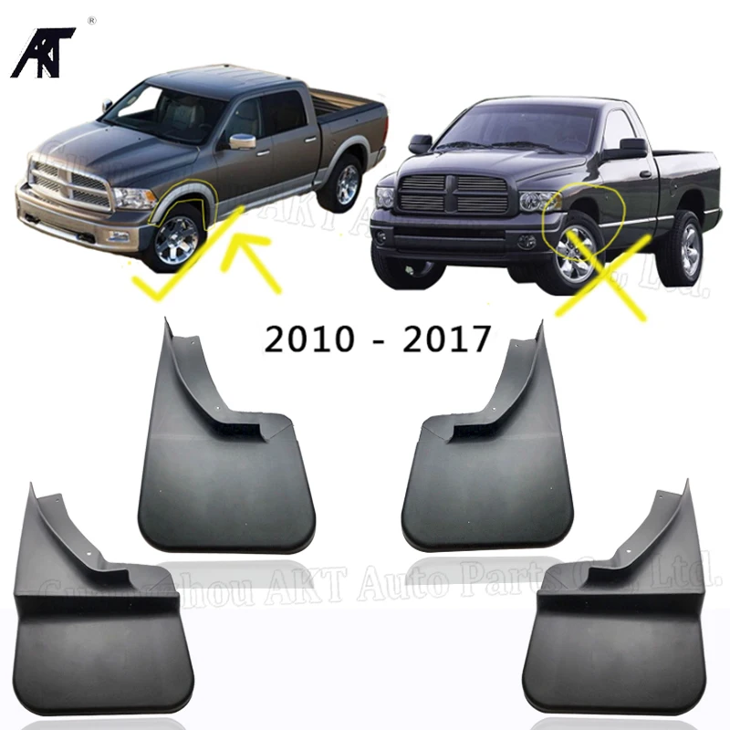 4 шт./компл. черные Брызговики для: Dodge Ram 1500 2500 3500 2009 2017 брызговики|Грязезащита| |