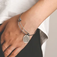 inspirational words womens hard bracelets adjustable silver color pure original bracelets on hand girl gift 2021 trend jewelry