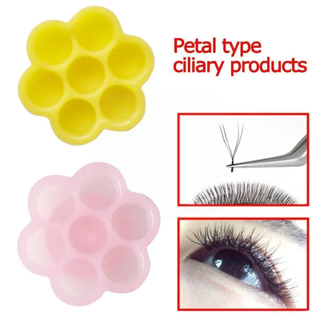 

5/100 Pieces Of 7-in-1 Flower-shaped Eyelash Extension Glue Tattoo Cup Extension Cup Plastic Tool Paint Eyelash Z7q0