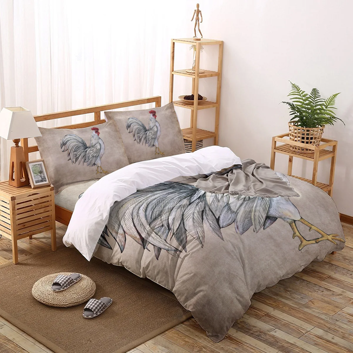 

Farm Animal Rooster Bedding Set For Home Duvet Cover Set Bedclothes Bed Linens Sheet Queen King Size Qulit Covers