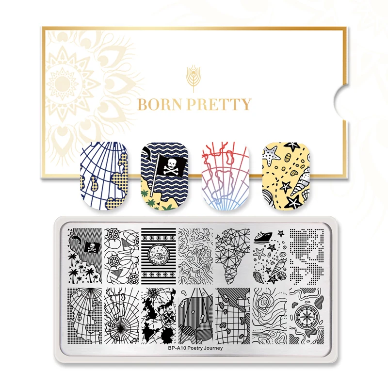 BORN PRETTY ногтей штамповки пластины 12*6 см Животные цветок растения шаблон дизайн ногтей штамп шаблон Лето нержавеющая сталь пластины