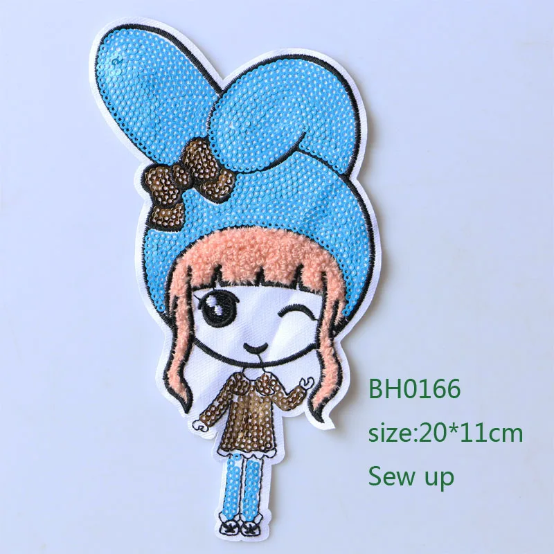 Clever and cute little girl Sequin icon Embroidered Iron on Patch for Clothing DIY Strip Clothes Patchwork Sticker Custom Badges | Дом и сад
