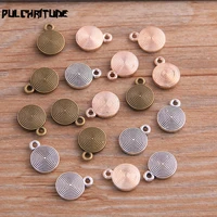 30pcs 912mm new product three color mini round circle charms pendant jewelry metal alloy jewelry marking