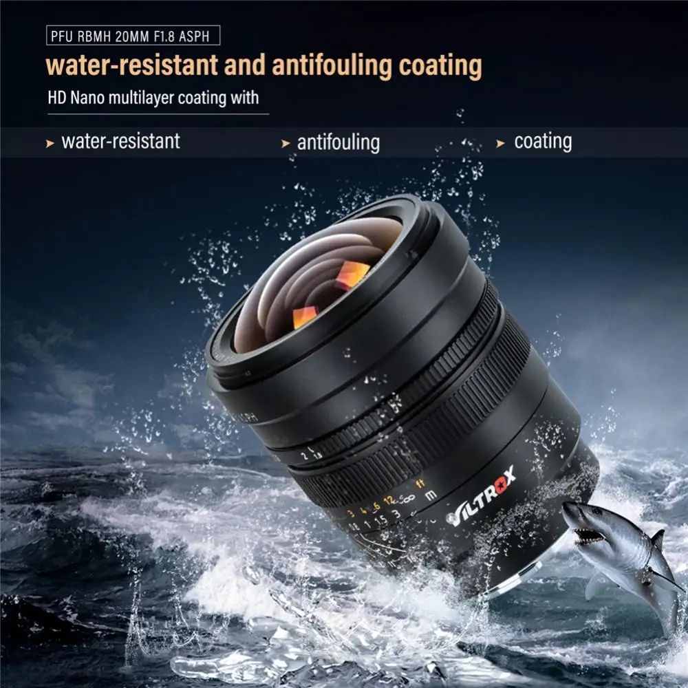 Viltrox 20 мм f1.8 ASPH ручной фокус полная Рамка фиксированный широкоугольный объектив