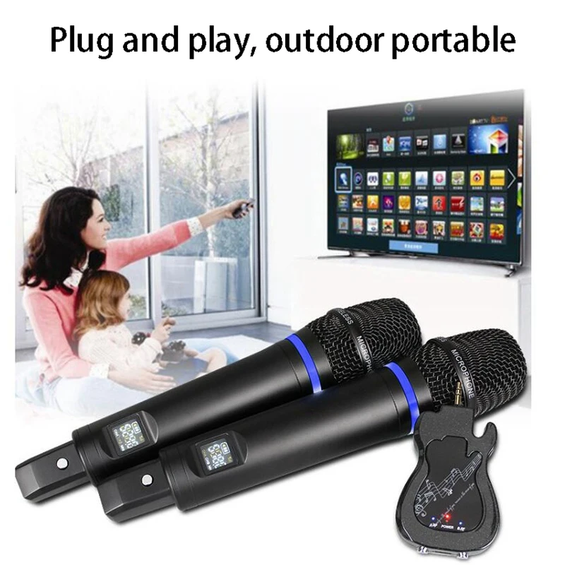 Wireless Microphone USB RCA MIC Handheld UHF Mic with Receiver for KTV Karaoke Party | Электроника