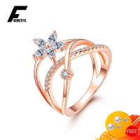 trendy 925 silver jewelry rings inlaid aaa zircon gemstone rose gold color finger ring for women wedding engagement accessories