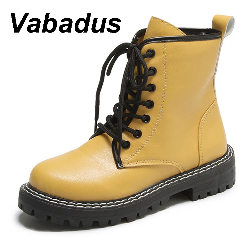 Новые женские ботинки мартинсы Vabadus Модные осенние короткие ботильоны на