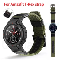 for huami amazfit t rex strap nylon watch band for xiaomi huami tyrannosaurus smartwatch accessories bracelet quick release 22mm