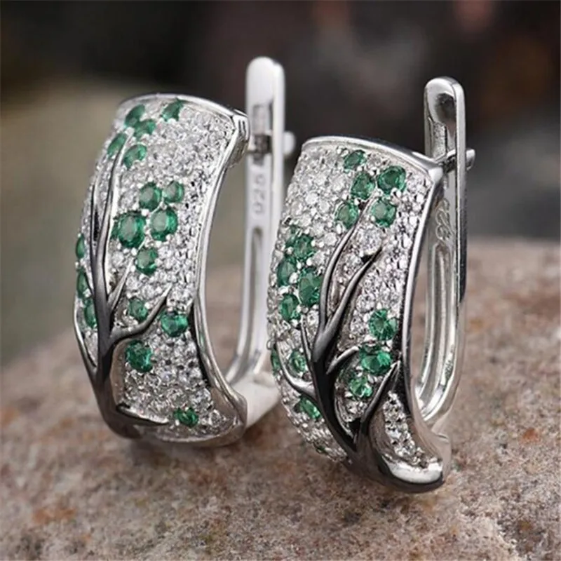 

Plum Clip Earrings Luxurious Multi Color Rhinestone Earrings for Women Wedding Jewelry Accessories