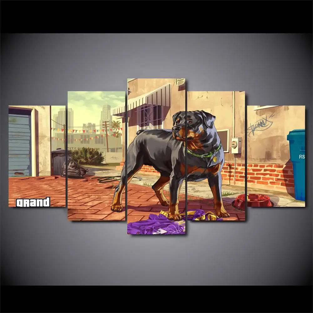 

Drop shipping 5 Panel Wall Art Pictures Canvas Painting abstract canvas poster painting decoration for living room LW336