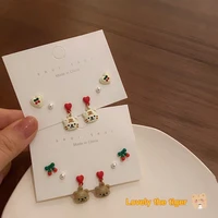 year of the tiger ear stud set female niche design lovely zodiac tiger earrings chinese new year earrings mini girl jewelry gift