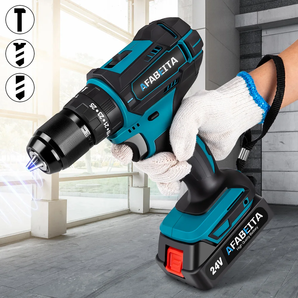 Аккумуляторная ударная дрель 3 в 1 электрическая отвертка перфоратор для