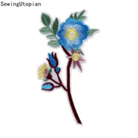 8pcs embroidery rose flower sew on iron on patch applique diy crafts stiker for jeans hat bag clothes accessories badges