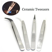 anti static ceramic tweezers heat resistant soldering tweezers for electronics repair diy tool handle high temperature resistant