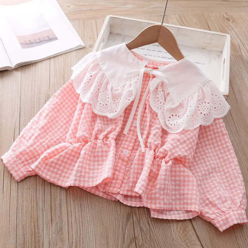 2 шт./комплект детский кружевной топ с длинным рукавом и блузка | Мать ребенок