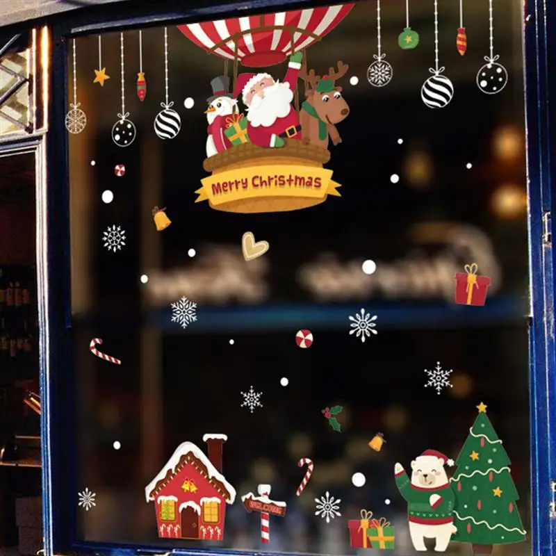 

1 Sheet Removable Christmas Glass Sticker PVC Window Sticker Christmas Decal