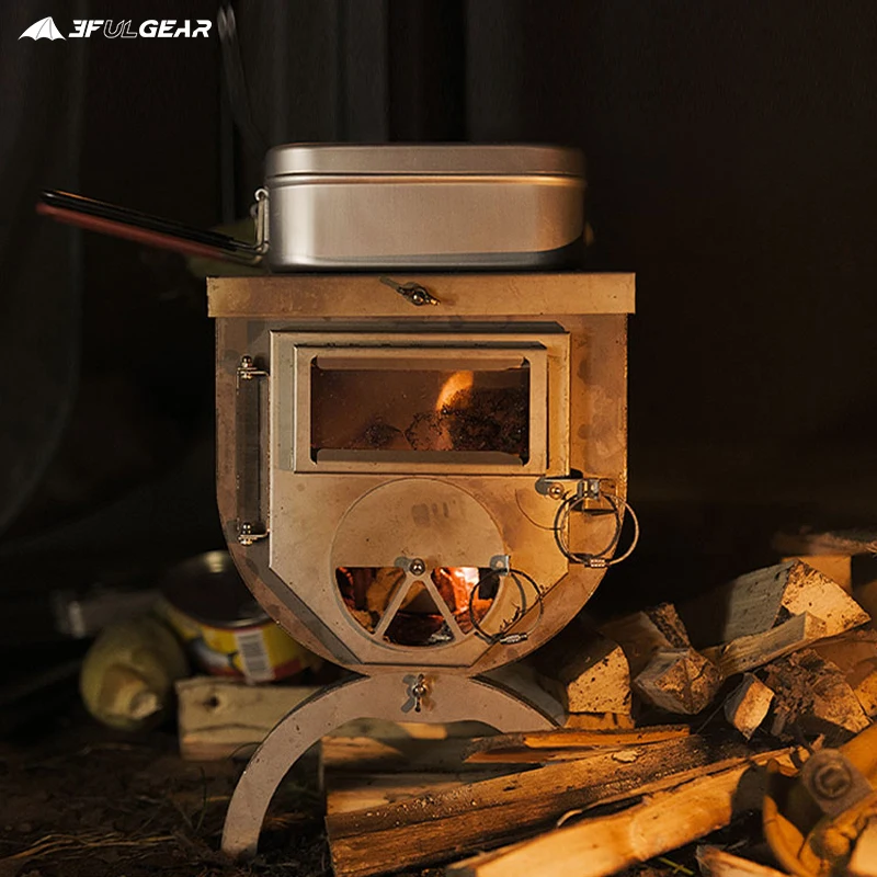 3F UL GEAR Winter Outdoor 304 Stainless Wood Stove Multipurpose Camping Tent Heating Survival Foldable Portable | Спорт и