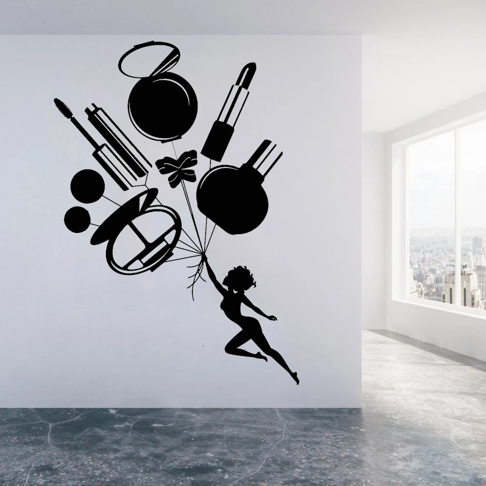 Модная Наклейка на стену для салона красоты макияжа женская Виниловая наклейка