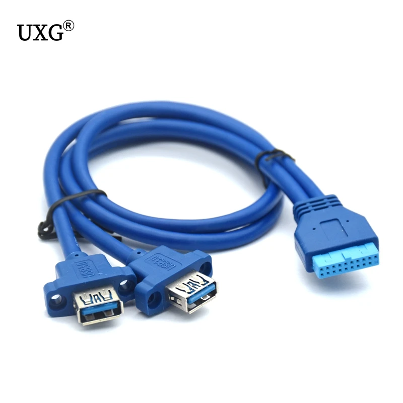 2 x USB 3 0 двойной порт гнездо винтовая панель тип к материнской плате 20Pin кабель ПК