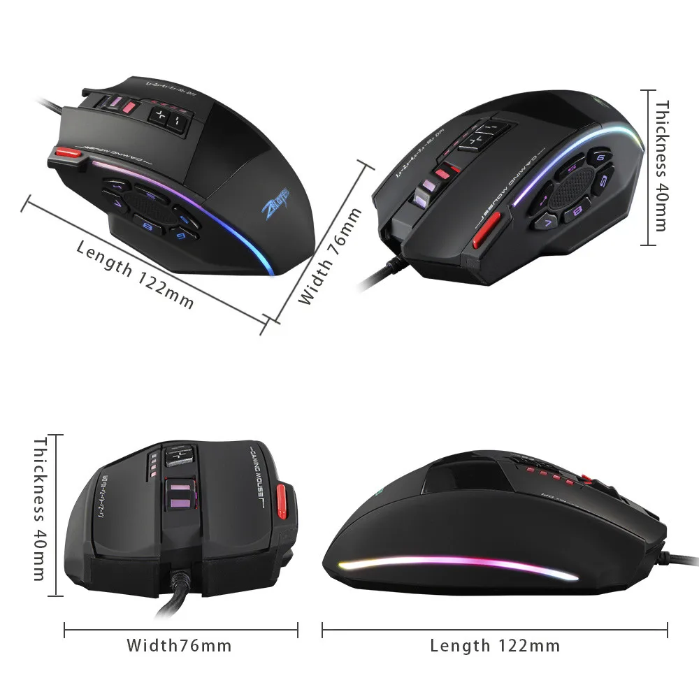 Мышь игровая Zelotes C13 10000 DPI 13 программируемых кнопок 5 DPI|Мыши| |