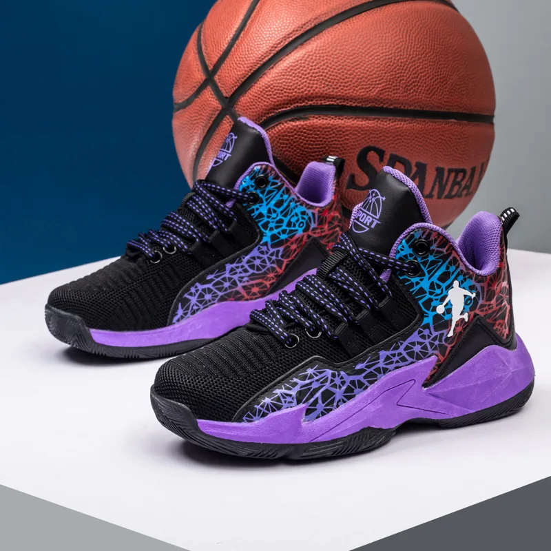 

Fashion Children's Basketball Shoes High Top 2022 Fall Boys New Breathable Sports Shoes Boys Students Casual Shoes Size31-40