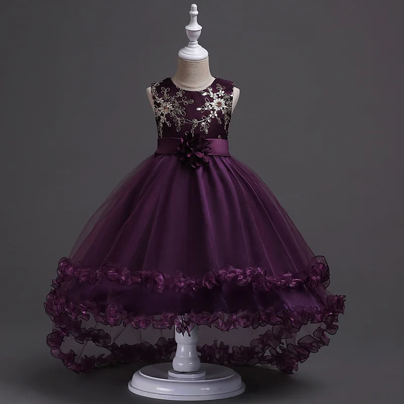 

Luxury and High Quality Flower Girl Dress 3D Appliques Sweep Train Well Designed Pageant Gowns Prom Dress Evening Dress