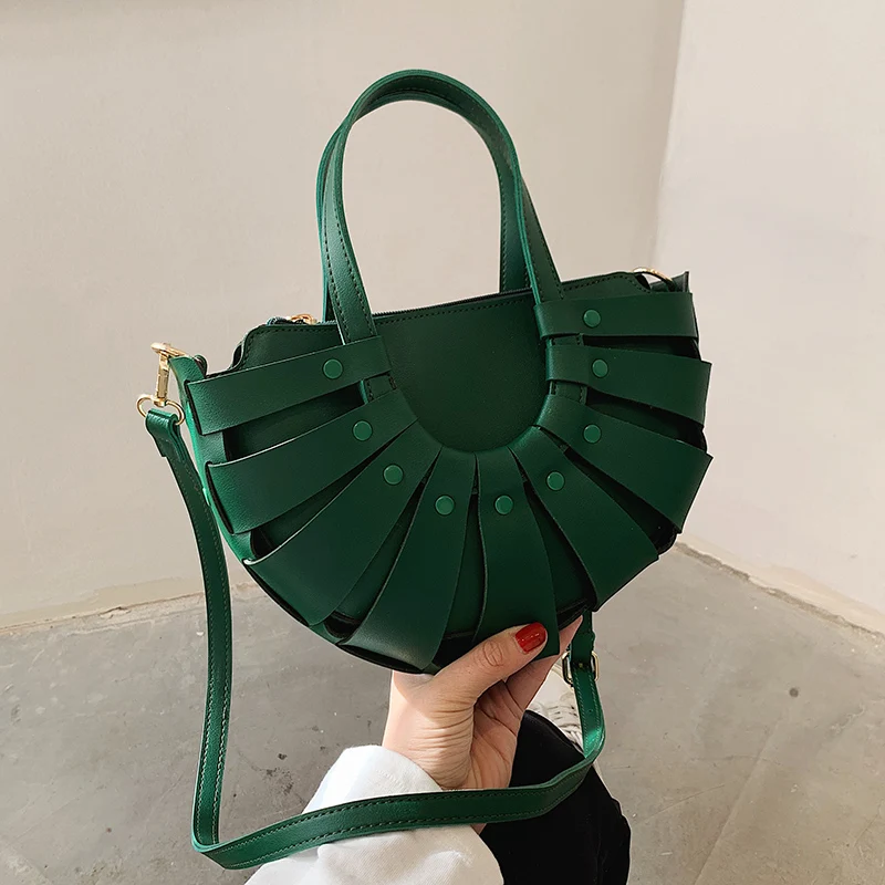 

YANIGELAN Retro Semicircular PU Leather Handbags Personality High Quality Messenger Bag Euro-America Style Purse Phone Bag bolso