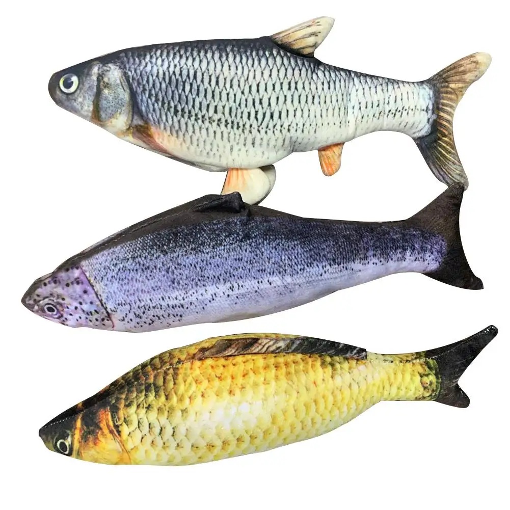 

Electric Moving Fish Cat Toy Realistic Plush Simulation Electric Wagging Fish Kids Toy Catnip Kicker Toy for Kitten Kitty Pet