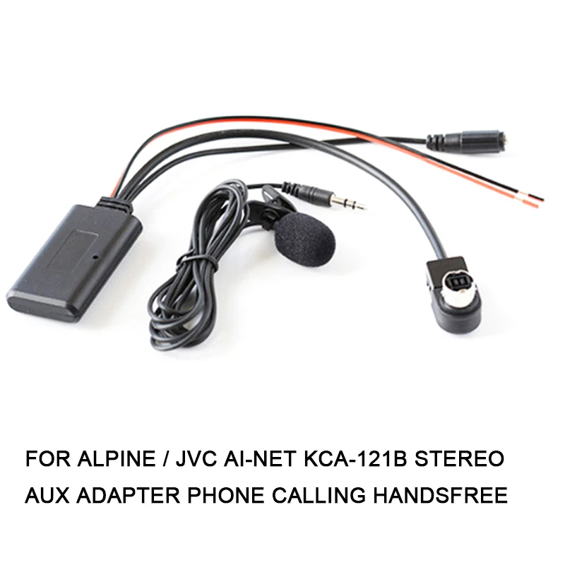 Car Bluetooth Audio Microphone Cable for Alpine / JVC Ai-NET KCA-121B Stereo AUX Adapter Phone Calling Handsfree |