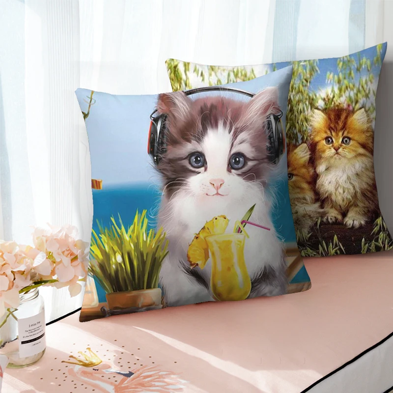 Fuwatacchi Cute чехол для подушки с кошкой Cat and подушка бабочкой Cover дивана домашнее