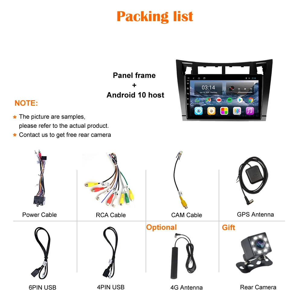 

9 Inch Android10 for TOYOTA YARIS 2005-2011 RDS Car Navigation for DSP CarPlay Car Radio Multimedia Video Player Stereo GPS
