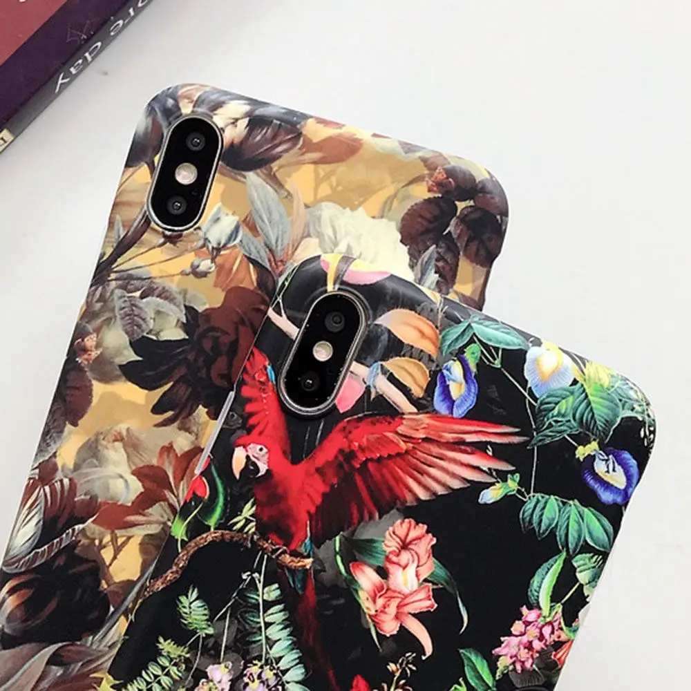KISSCASE Fashion Relief Soft Phone Case For iPhone 7 8 6s 6 Plus X XS MAX XR Xs Max Flower Covers |