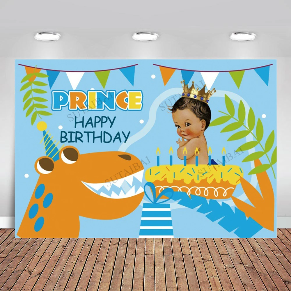 

Cartoon Dinosaur Party Photocall Newborn Baby Shower Boy Birthday Photo Backdrop Photography Background For Photo Studio Props