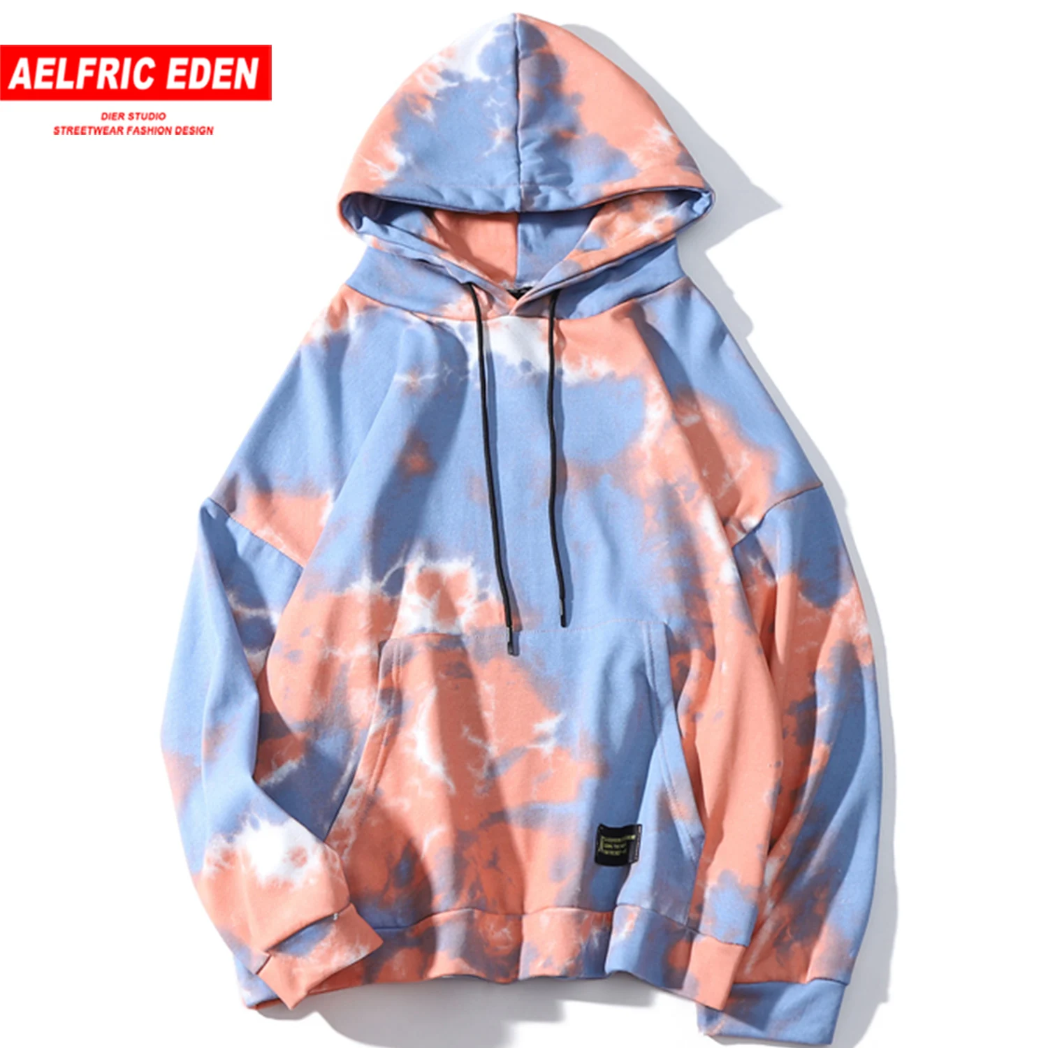 Aelfric Eden Tie dying толстовки мужские осень Харадзюку хип хоп цветной пуловер Повседневный хлопковый свитер с капюшоном уличная одежда