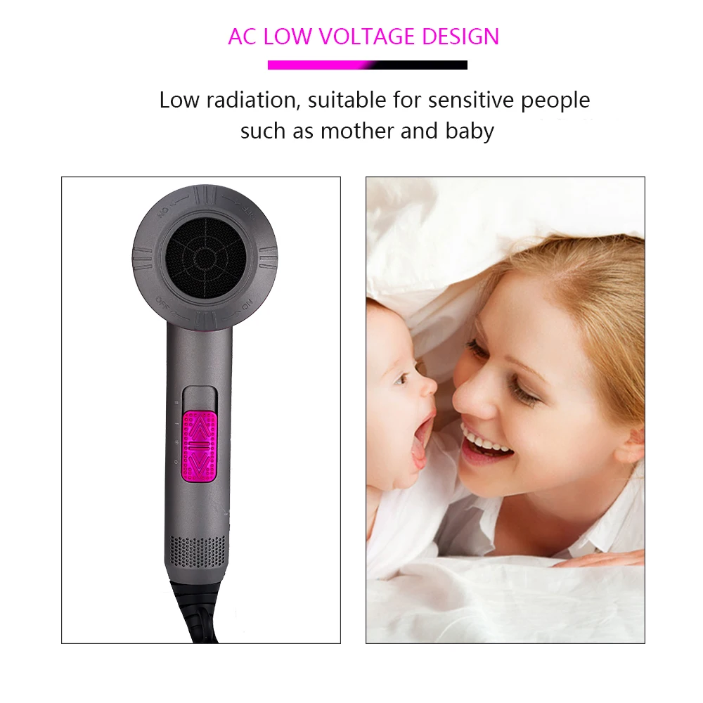 Портативный фен для волос профессиональный с горячим воздухом щетка