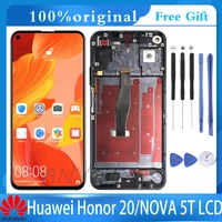 6 26original lcd for huawei honor 20 lcd display touch screen digitizer assembly with frame for honor 20 yal l21 lcd screen