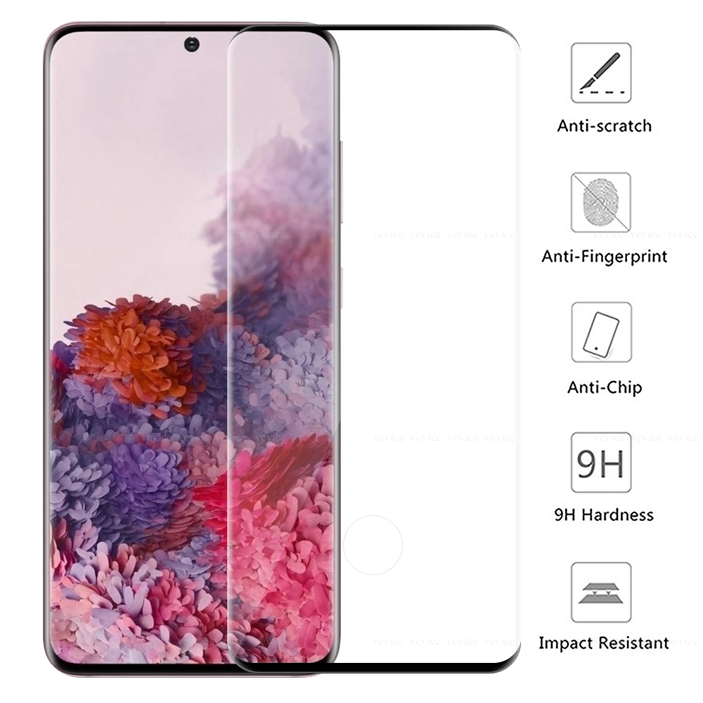 Защитное закаленное стекло HD для Samsung Galaxy S20 Ultra круглая изогнутая Защитная пленка
