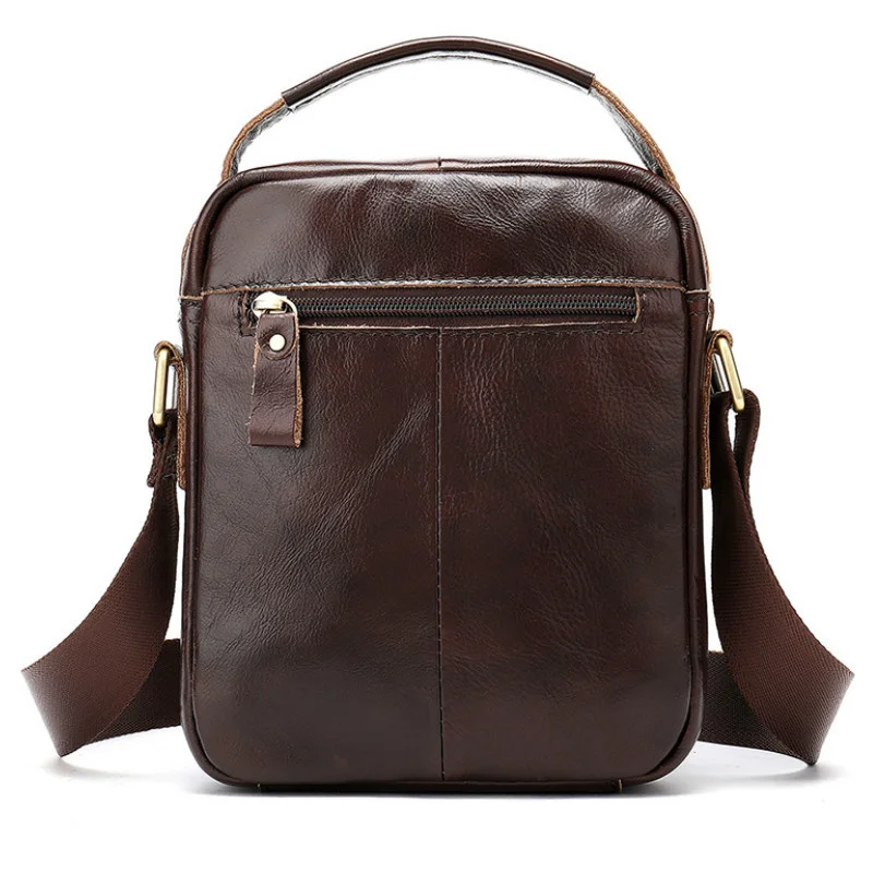 Винтажная мужская сумка через плечо наплечный ремень из телячьей кожи верхний