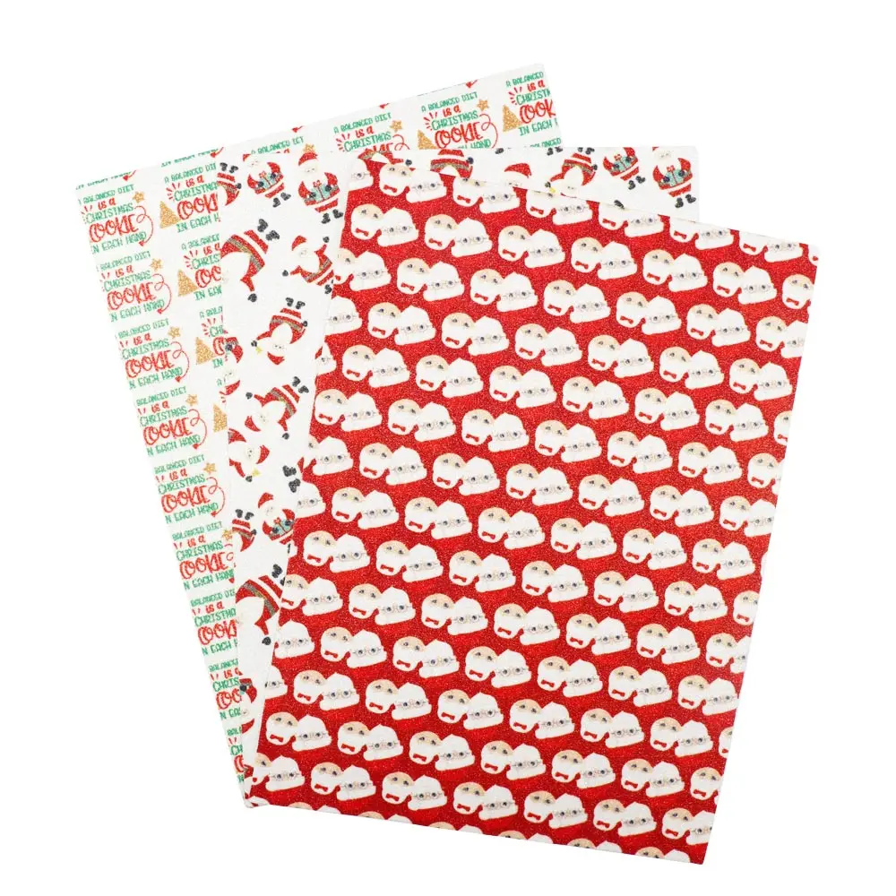 22 см * 30 блестящая ткань Рождественская серия Блестящий Санта Клаус печатный лист