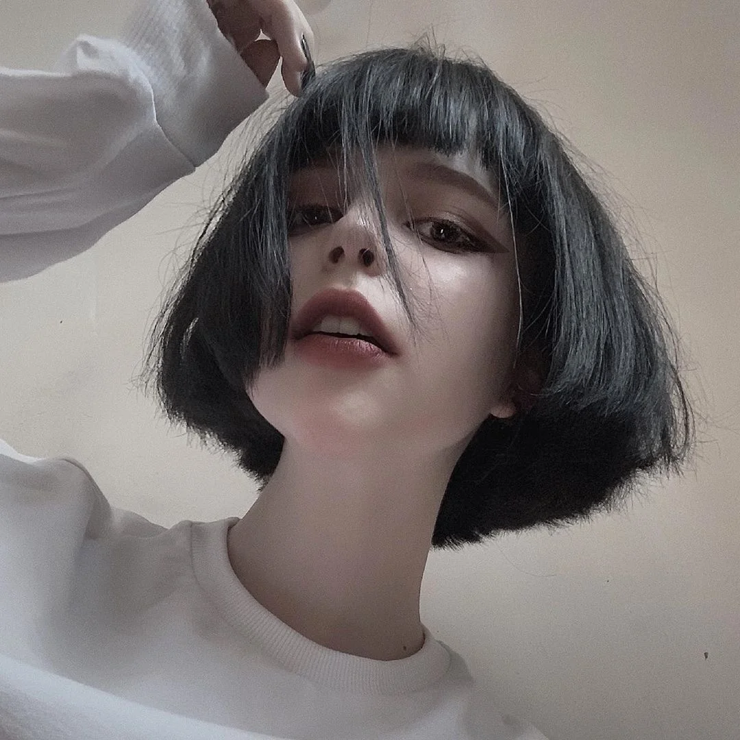 

New wig female short hair fashion Bobo head short straight hair chemical fiber cover