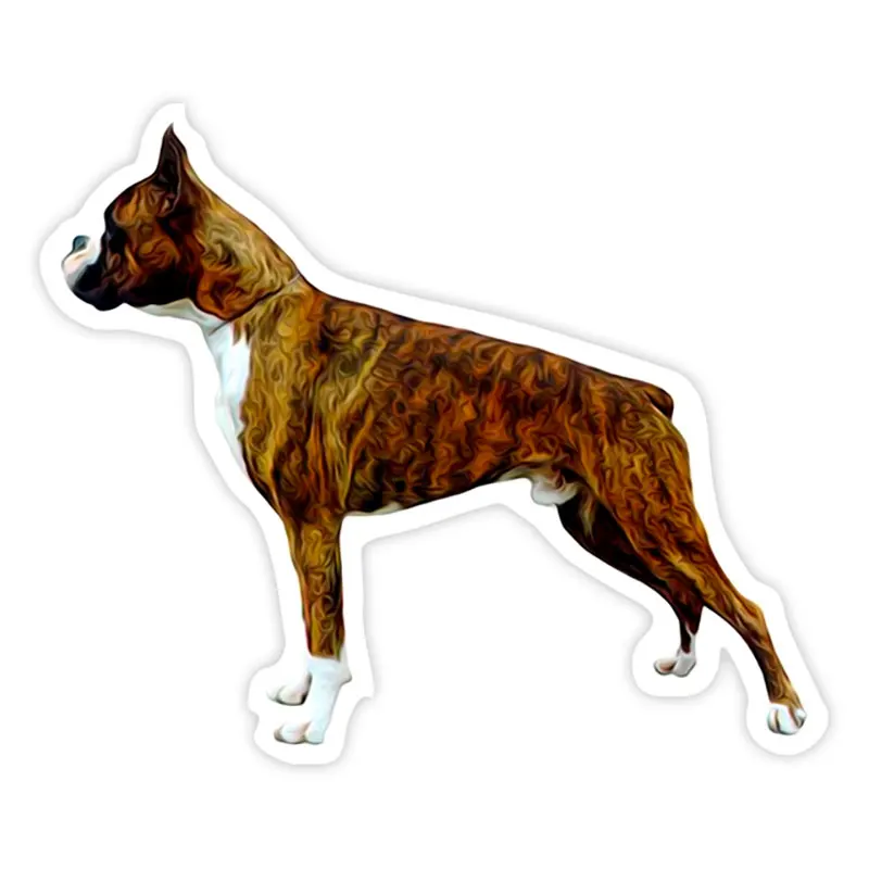 

PVC-0150# Various Sizes Self-adhesive Decal Brindle Boxer Car Sticker Waterproof Auto Decors on Bumper Rear Window