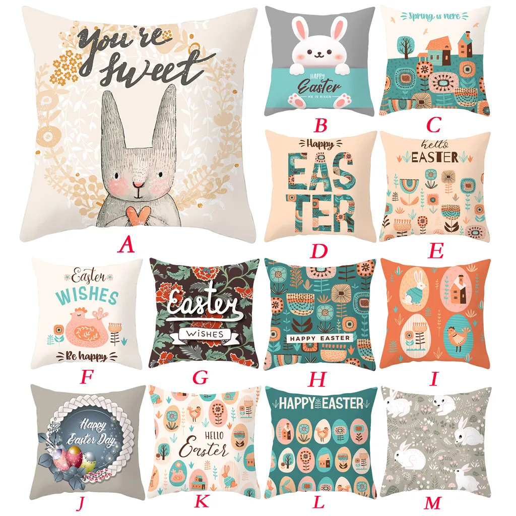 Пасхальное украшение наволочка счастливый Пасхальный кролик яйцо Печатный