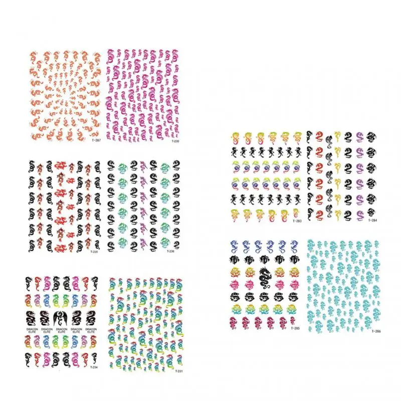 3D наклейки для ногтей с китайским драконом декоративные дизайнерские